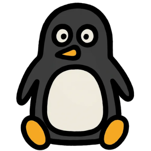 펭귄을 클릭해보세요! 펭귄이 앉아있는 모습
